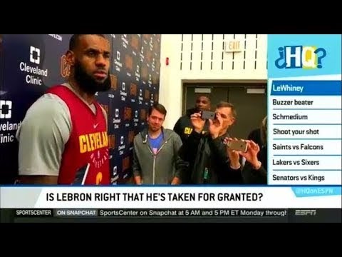 Highly Questionable Today 12/7/2017 - Is LeBron James Right That He's Taken For Gianted?