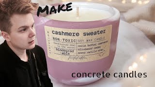 Make Cozy Concrete Candles with me | *cashmere sweater edition*