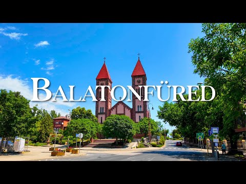 Walking in Balatonfüred, Hungary 🇭🇺 | Visiting 3 Churches in the City Center in 4K