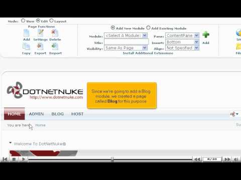 How to install an additional Blog module in DotNetNuke - DotNetNuke Tutorials