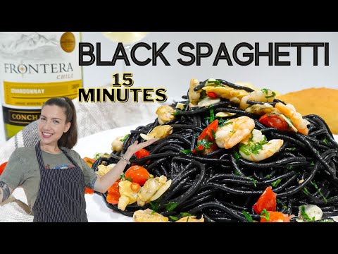 Perfect Black Spaghetti with Seafood | DINNER IN 15 MINUTES | The John's Kitchen