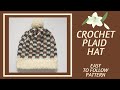 Crochet Plaid Hat