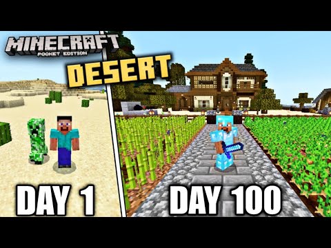 Surviving 100 Days in Minecraft Desert World