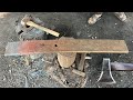 BLACKSMITHING - FORGING A POWERFUL AXE FROM LEAF SPRING