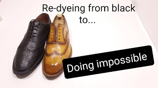 Re-dyeing shoes from black to any color|| How to re-dye leather shoes