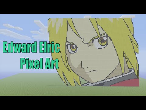 Minecraft Edward Elric Pixel Art Timelapse (Full Metal Alchemist)