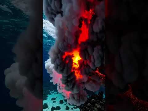 Underwater Chaos: Volcano Erupts in a Coral Paradise! 🌊🔥 #naturethrills #cinematic #travel