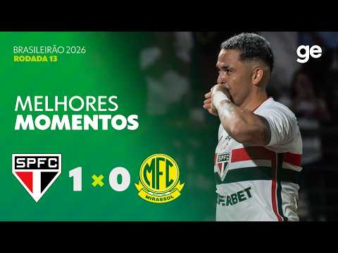 Gols e lances de São Paulo x Mirassol