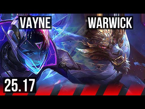 VAYNE vs WARWICK (TOP) | 9/1/5, Godlike | KR Master | 25.17
