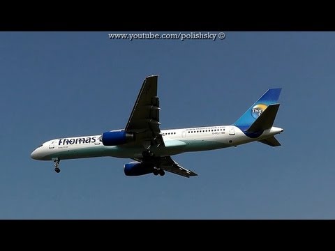 Thomas Cook Airlines Boeing 757 Reg: G-FCLI Landing at Kraków Airport EPKK 23.04.2013