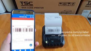 Preview Cetak Resi Shopee dan Tokopedia menggunakan printer Thermal portable Zenpert 3R20