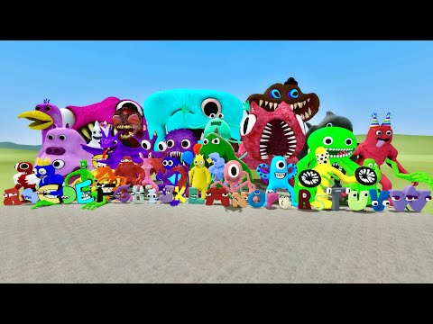 ALPHABET LORE VS GARTEN OF BANBAN VS RAINBOW FRIENDS VS CHOO CHOO CHARLES FAMILY In Garry's Mod!