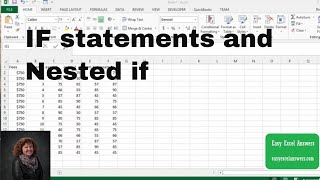 How to create if statement and nested if in Excel