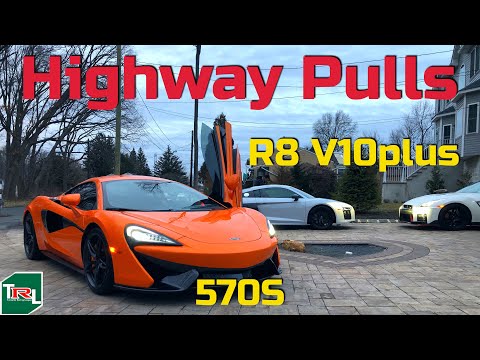 Mclaren 570S vs. Audi R8 V10 plus Roll race for fun