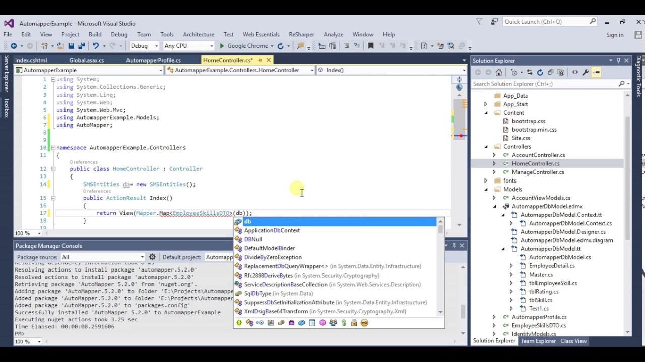 Watch video Using Automapper in MVC Now Using Automapper in MVC