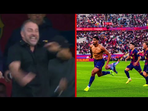 Hansi Flick Reaction To Ronaldo Araujo Last Minute Goal | Barcelona Vs Girona 2-1
