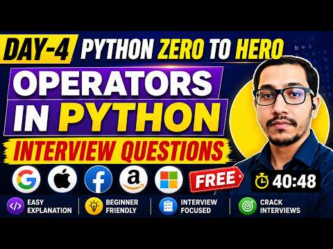 Python Operators Full Concept Arithmetic Comparison Logical Operations
