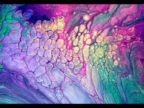 #97| PEARL CELLS Multicolor Straight Pour - Metallic Paint - Pearl Pour - Fluid Art