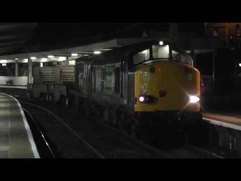 37609 with 20305 DIT 6K73 Sellafield - Crewe flasks at Carnforth, 26th September 2013