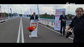 Otwarcie mostu w Teodorowie - wystąpienie starosty Piotra Liżewskiego