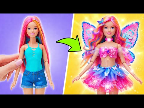 Magical doll to fairy transformation 🧚‍♀️✨ amazing DIY