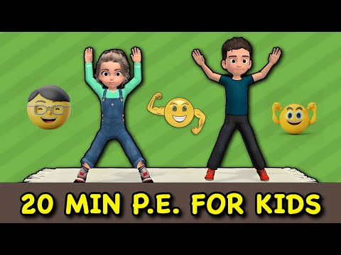 20 Min P.E. Power-Up: Fun Kids Workout at Home!