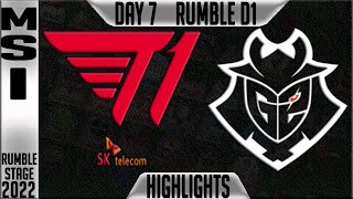 Les temps forts de la rencontre T1 vs G2 Esports - MSI 2022 Day 7 Rumble Stage D1