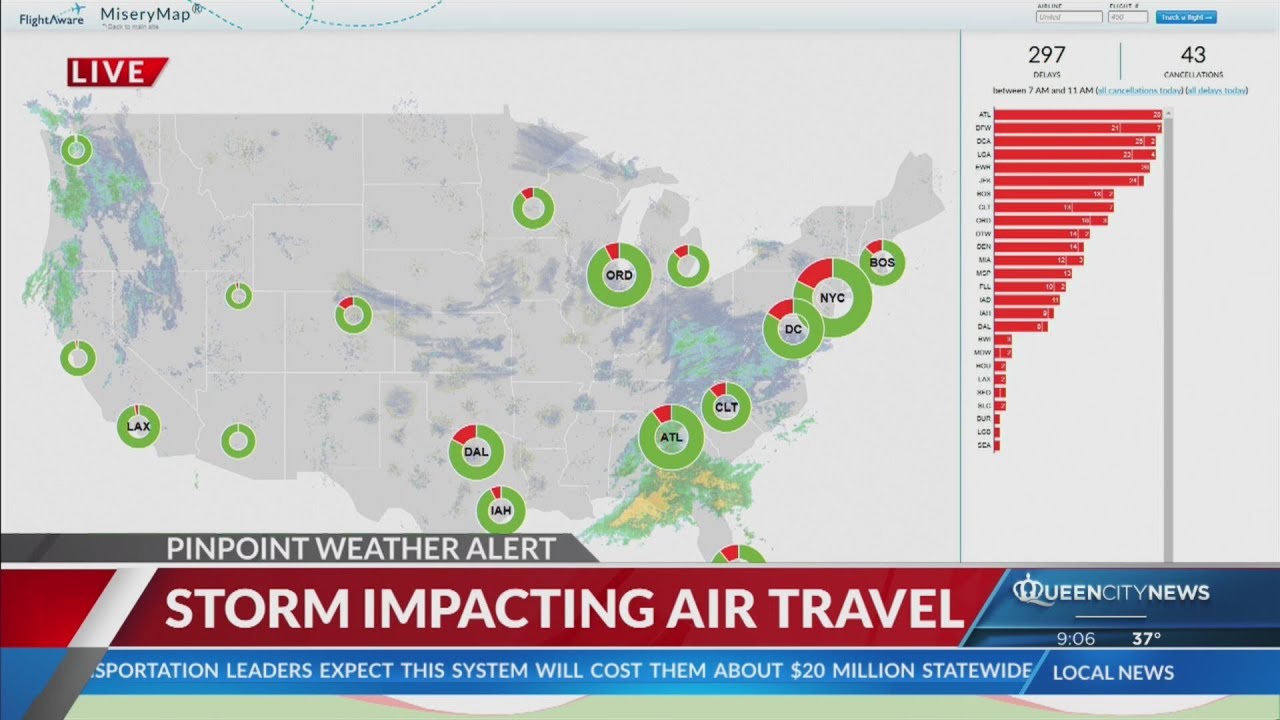 Hundreds of cancellations at CLT airport amid winter weather