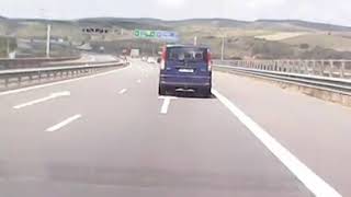 VIDEO Inconștiență fără limite – Biciclist pe contrasens pe autostradă 1 video