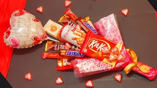 valentine day gift ideas//DIY candy bouquet tutorials//easy and cute gift idea//SANJIDA JUMU//