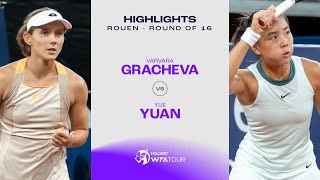 Теннис Varvara Gracheva vs. Yuan Yue | 2024 Rouen Round of 16 | WTA Match Highlights
