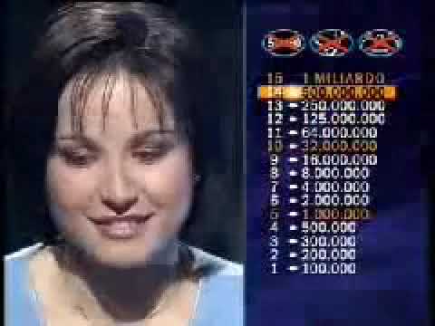 Francesca Cinelli prima vincitrice di Chi Vuol Essere Miliardario (18 Marzo 2001)