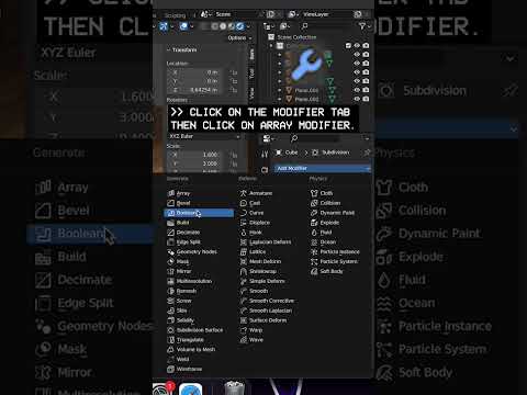 How do you Add an Array Modifier in Blender? #blendertutorial