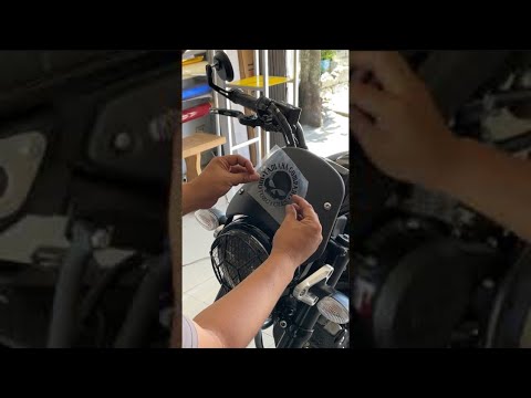 YAMAHA XSR 155 2020 with Orion Pipe | Custom Harley-Davidson Inspired Skull Logo Sticker for Yamaha