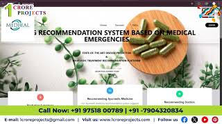 Drug Recommendation System In Medical Emergencies Using Machine Learning