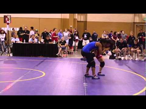 FILA Junior 55kg - Jacarra Winchester (Missouri Valley) DEC Megan Yamaguchi (Hawaii) 1-0, 2-0.mp4