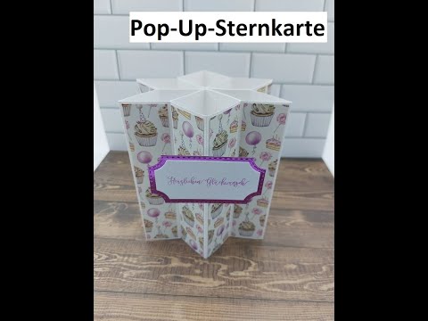 3D pop-up star card with matching envelope - quick and easy without special die-cutting templates