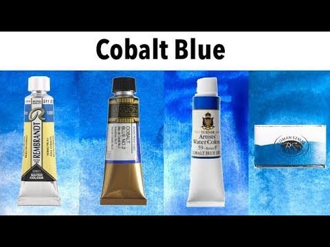 Cobalt Blue Watercolor Comparison - Mijello, Roman Szmal, Rembrandt, Turner