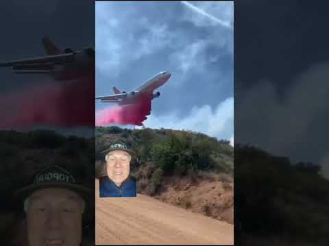 DC-10 Air Tanker Drop: Fire Fighter Perspective!