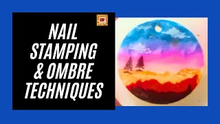 Nail Stamping & Ombre Techniques On A Resin Pendant | Scenic Gel Polish Art | Resin Jewelry