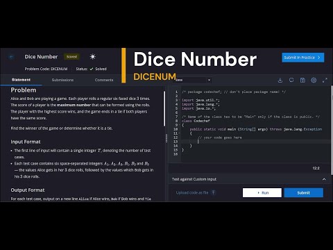 Codechef Dice Number Problem Solution Dicenum Coding Codechef Codechefsolution Start103