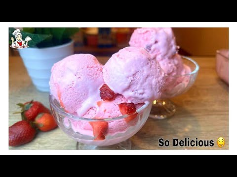 Homemade Strawberry Ice Cream| How to Make Strawberry Ice Cream recipe by Adeeb JOKHIO food secrets