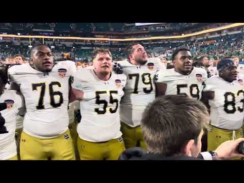 Marcus Freeman and the Irish  Advance to the CFP Championship and Sing Notre Dame Our Mother ☘️