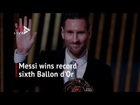 Watch the moment Lionel Messi makes history (again) by winning sixth Ballon d'Or