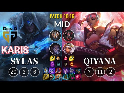 GEN Karis Sylas vs Qiyana Mid - KR Patch 10.16