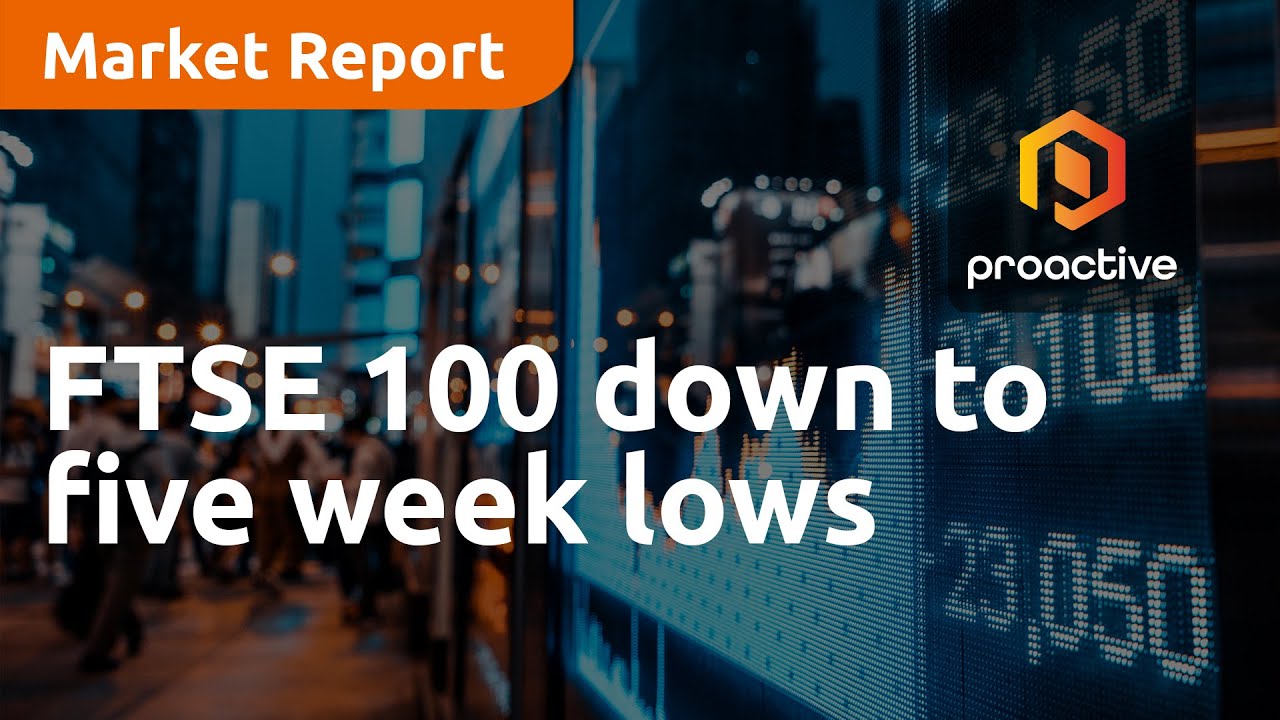 FTSE 100 down to five week lows - Market Report