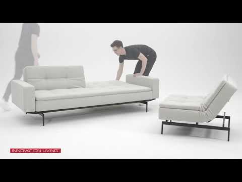 Dublexo Sofa Bed w/ Arms and Pin Legs from Innovation Living - Operating Video
