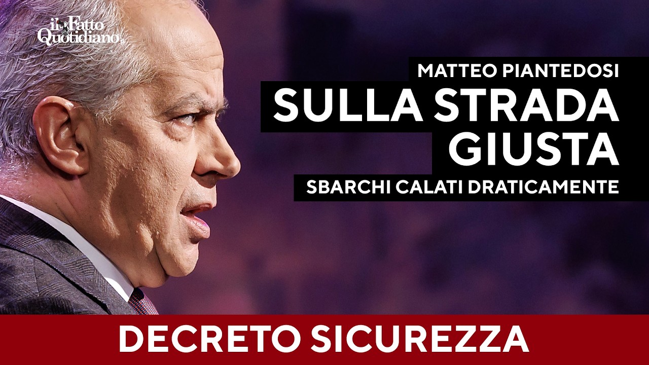 Piantedosi: "Decreto sicurezza? Sulla strada giusta, calati gli sbarchi"