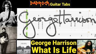 What Is Life - George Harrison - Guitar + Bass TABS Lesson