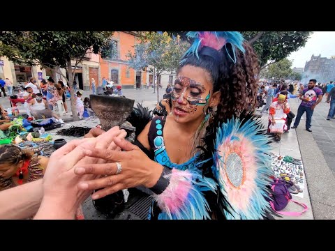 JOYOUS SPIRITUAL CLEANSING LIMPIA in The Mexico City Zocalo Square by Indigenous Female "Fan" 🇲🇽